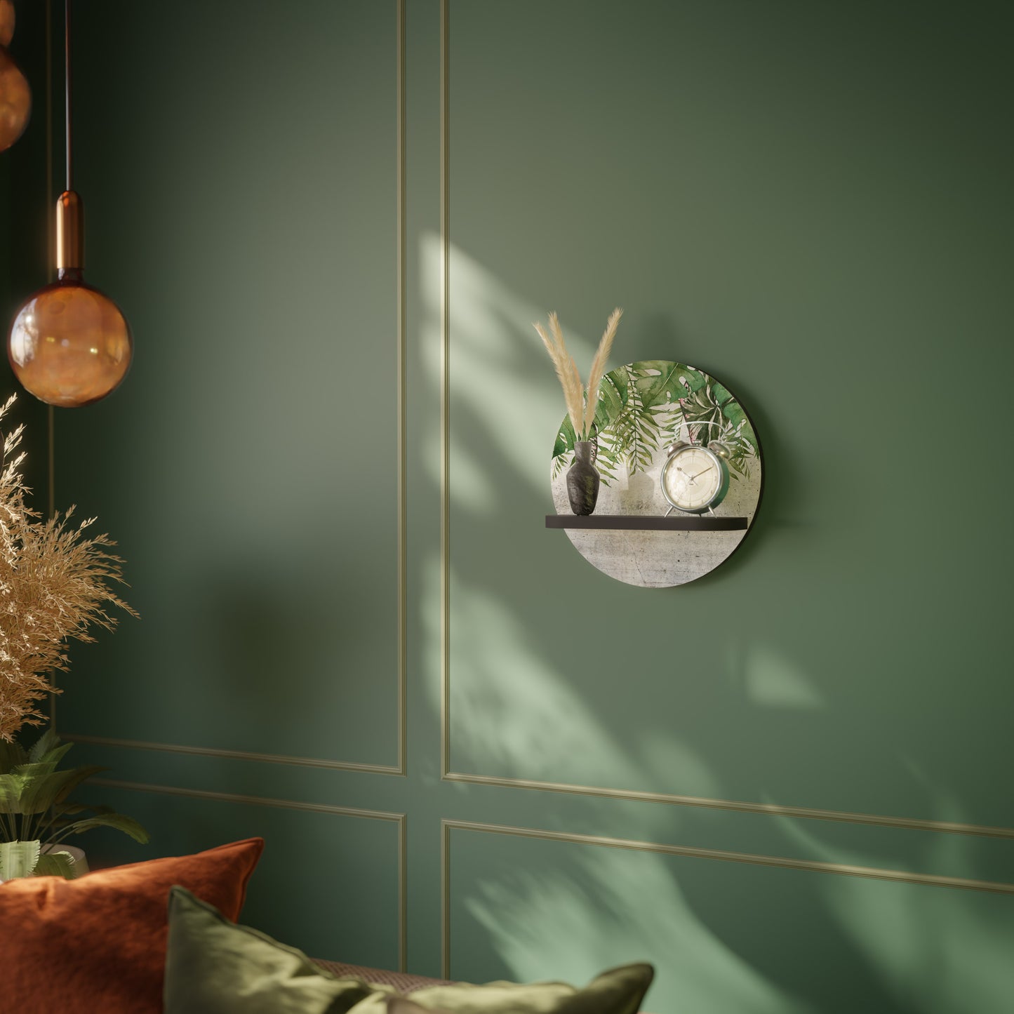 URBAN TROPICS Rund konsthylla i svart finish