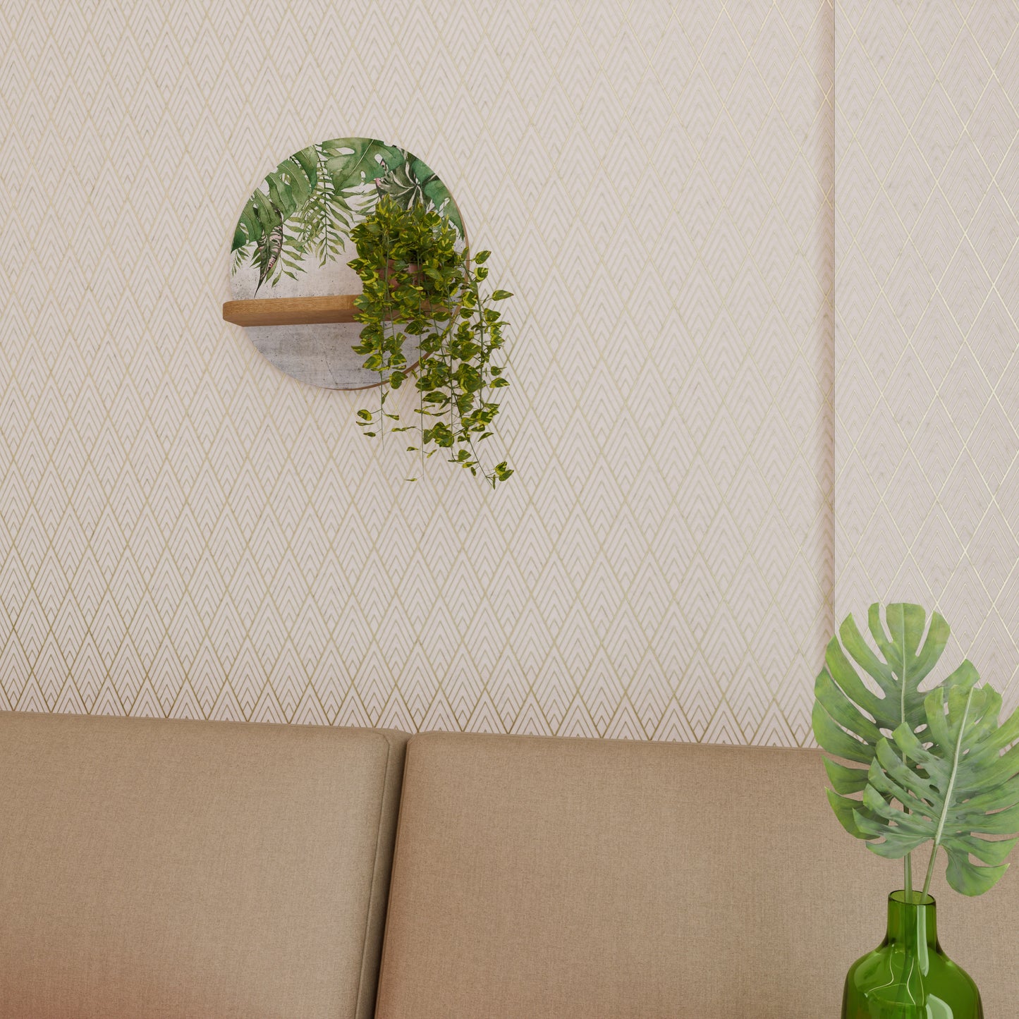 URBAN TROPICS Rund Konsthylla I Ekeffekt
