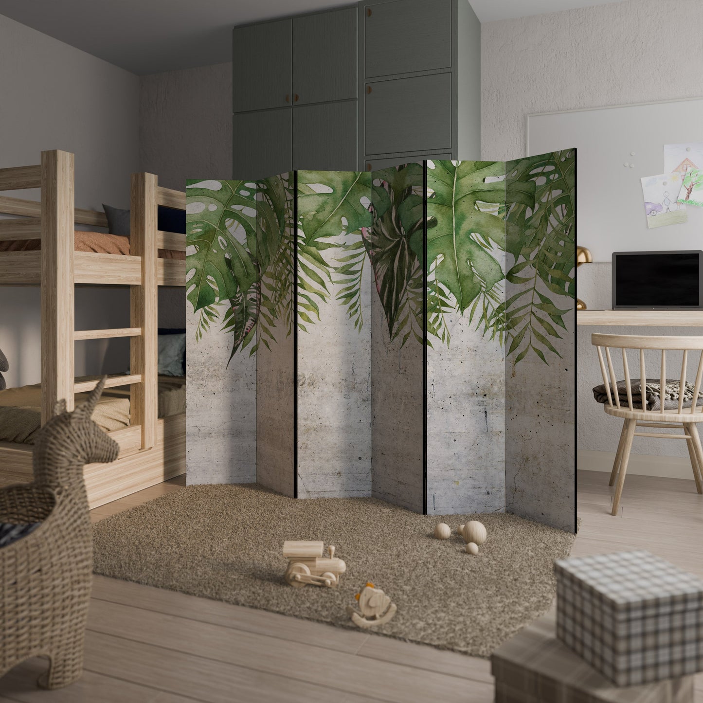 URBAN TROPICS Dekorativ rumsavdelare med 6 paneler