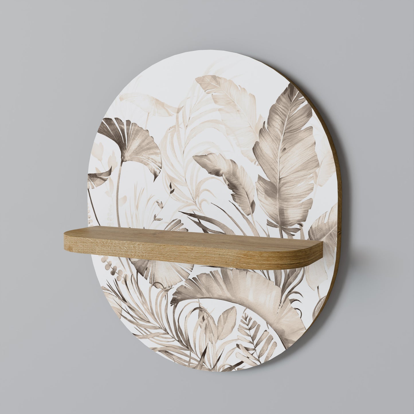 WILD TENDERNESS Oval Art Shelf In Oak Effect