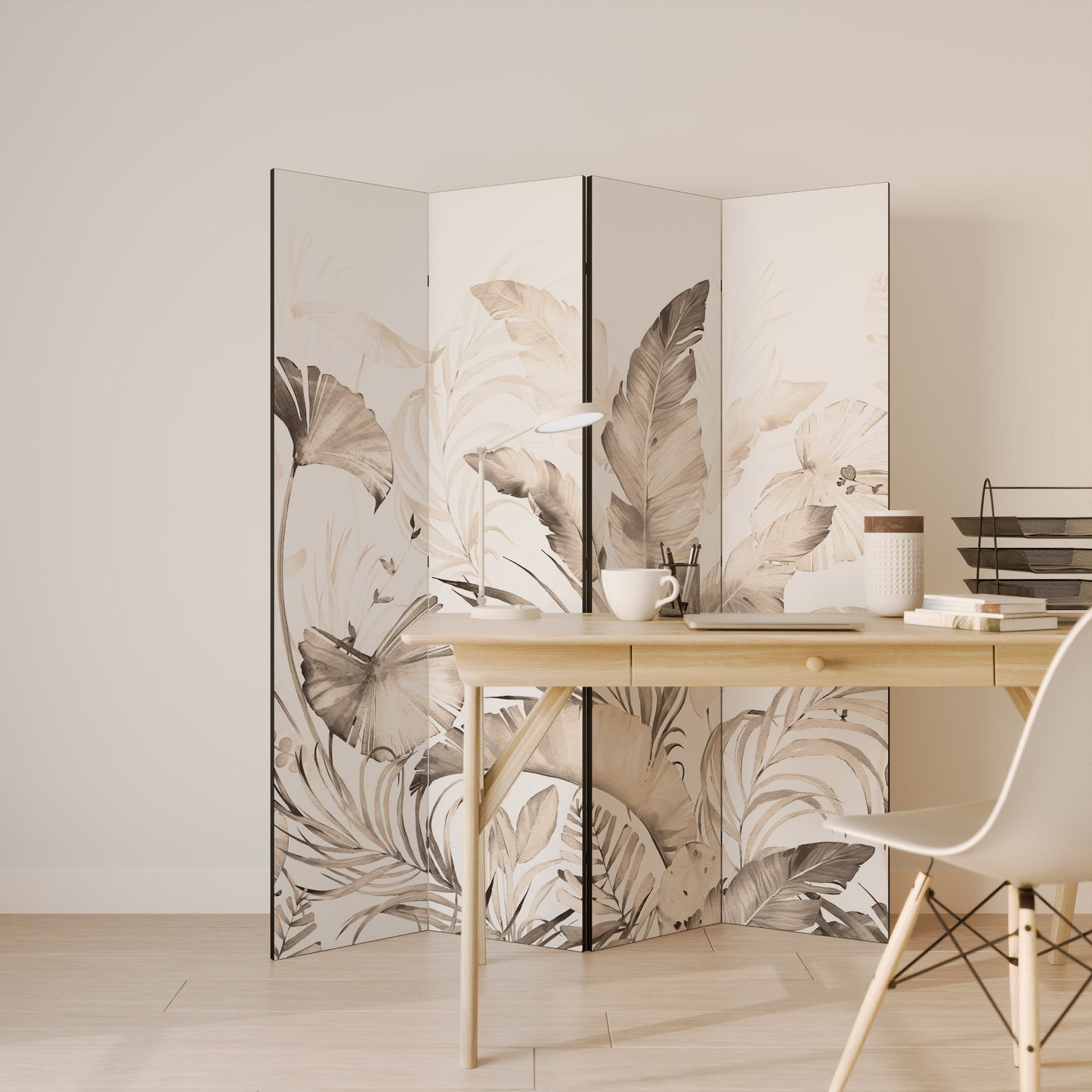 Dekorativ rumsavdelare WILD TENDERNESS med 4 paneler