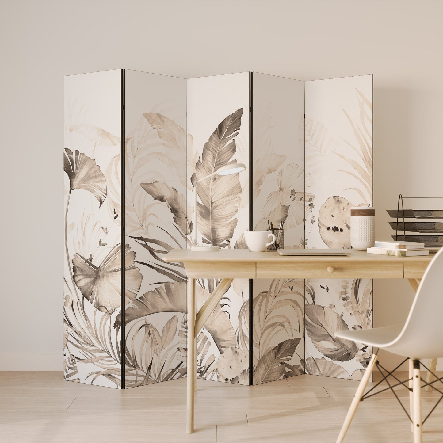 Dekorativ rumsavdelare med 5 paneler WILD TENDERNESS
