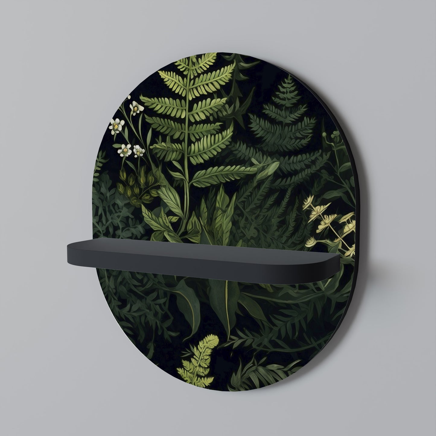 FOREST WONDERS Oval konsthylla i svart finish