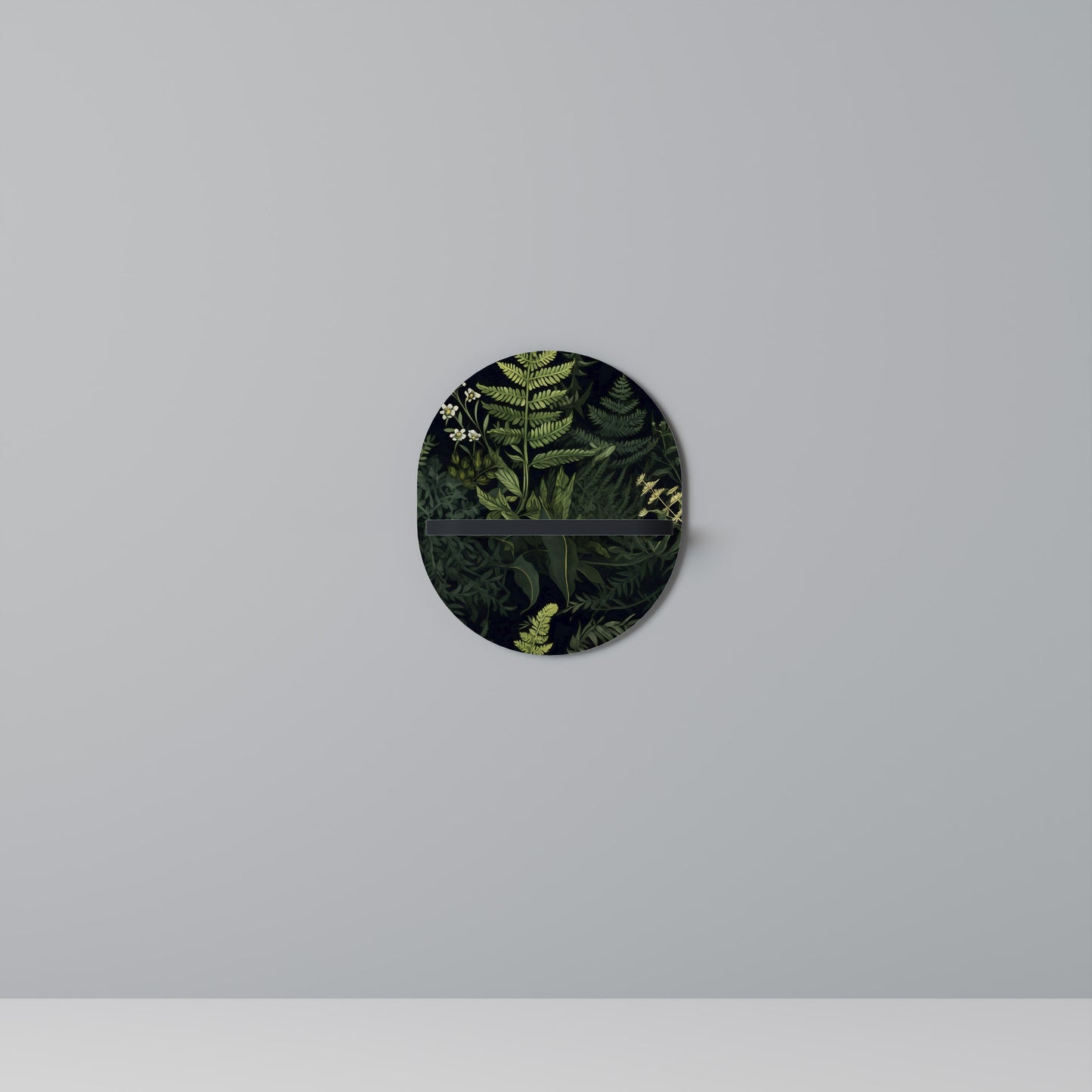 FOREST WONDERS Oval konsthylla i svart finish