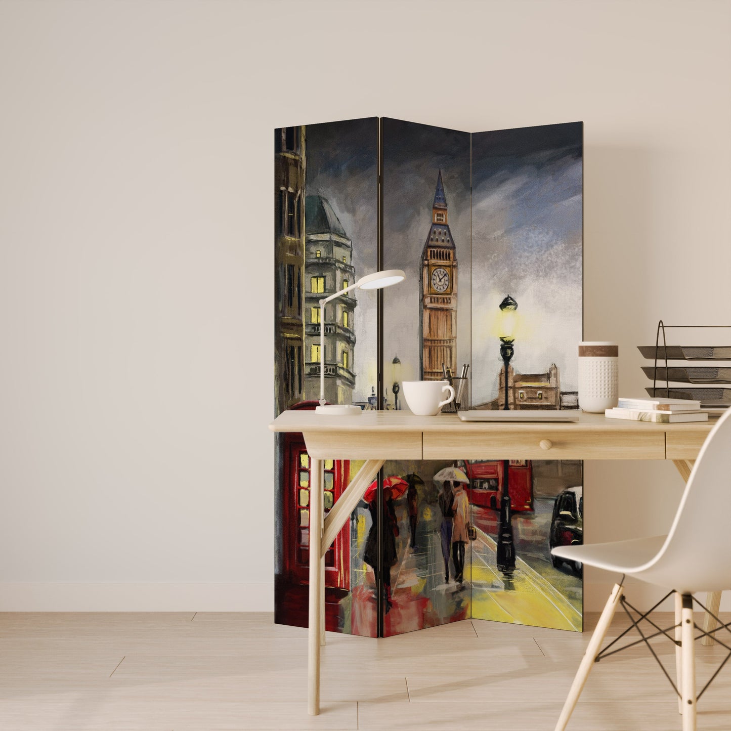 LONDON'S TIMELESS VIBES Decorative 3-Panel Room Divider