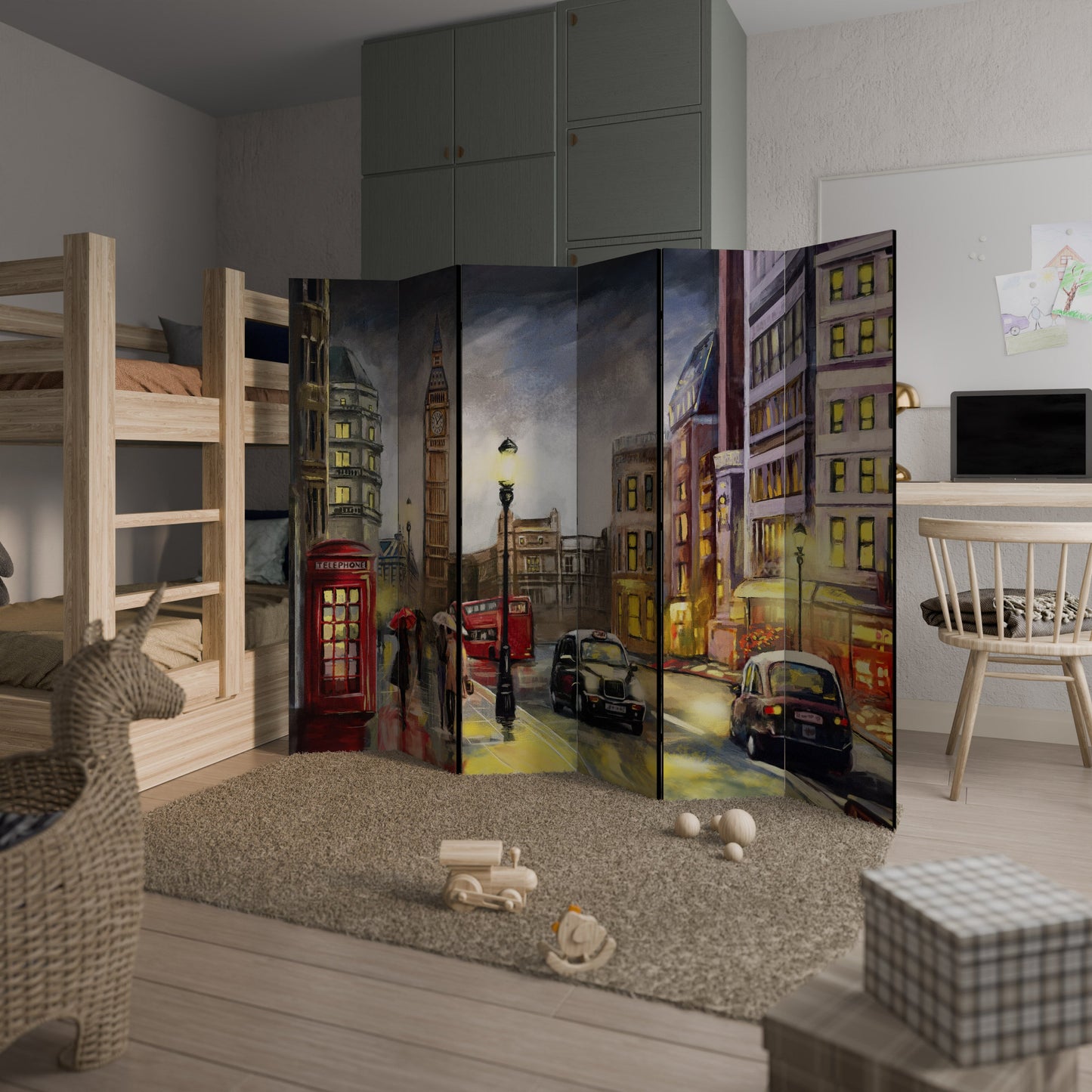 LONDON'S TIMELESS VIBES Decorative 6-Panel Room Divider