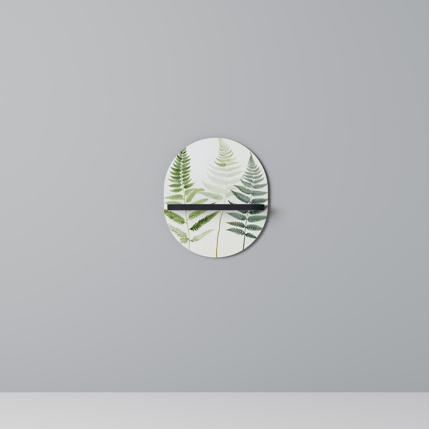 FERN MAJESTY Oval konsthylla i svart finish