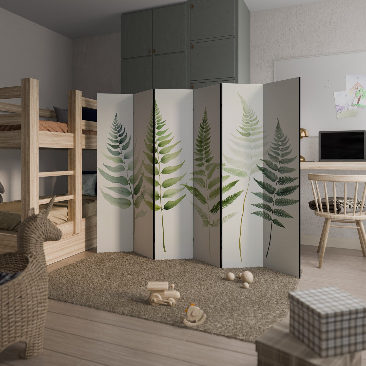 FERN MAJESTY Dekorativ rumsavdelare med 6 paneler