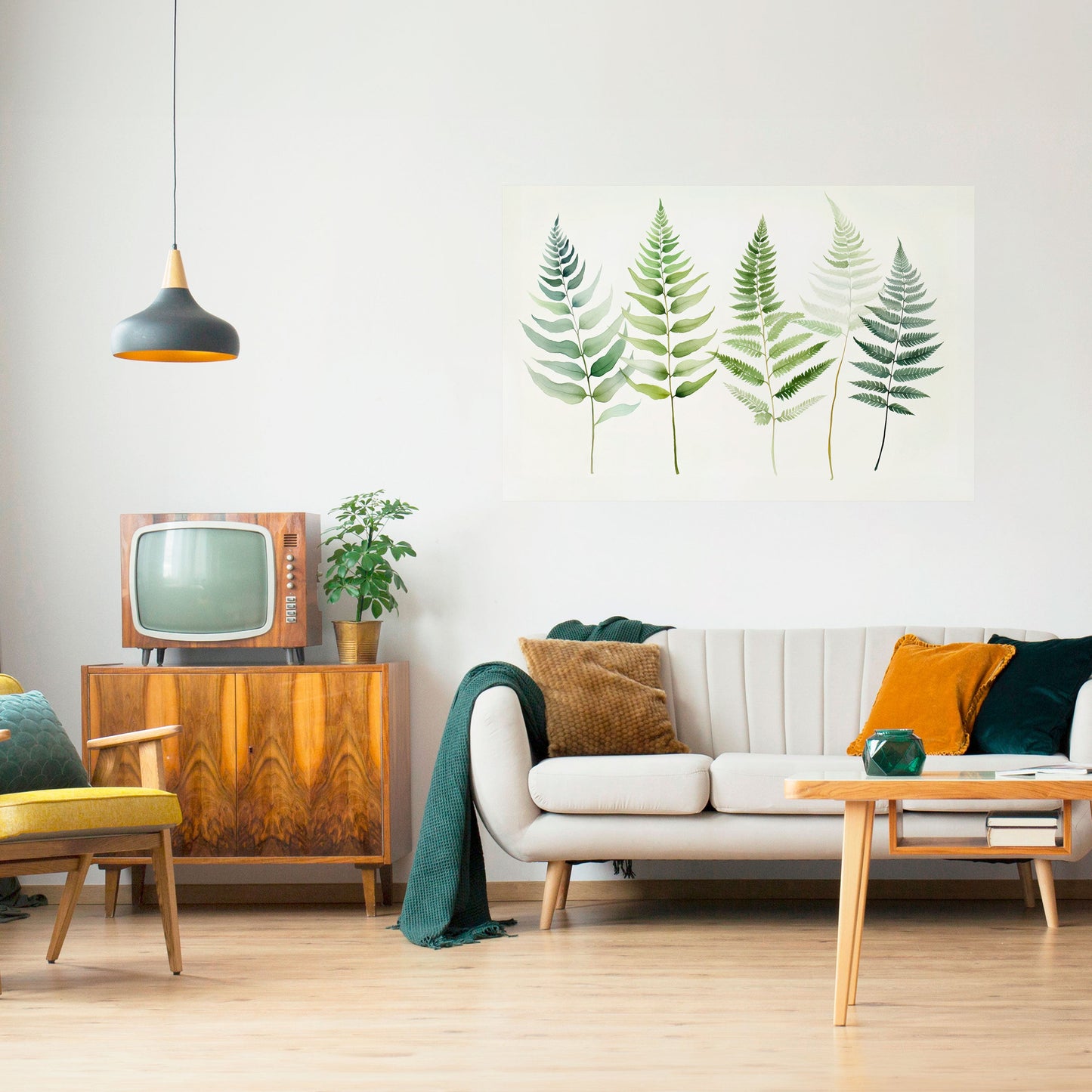 FERN MAJESTY horisontell affisch med självhäftande motiv