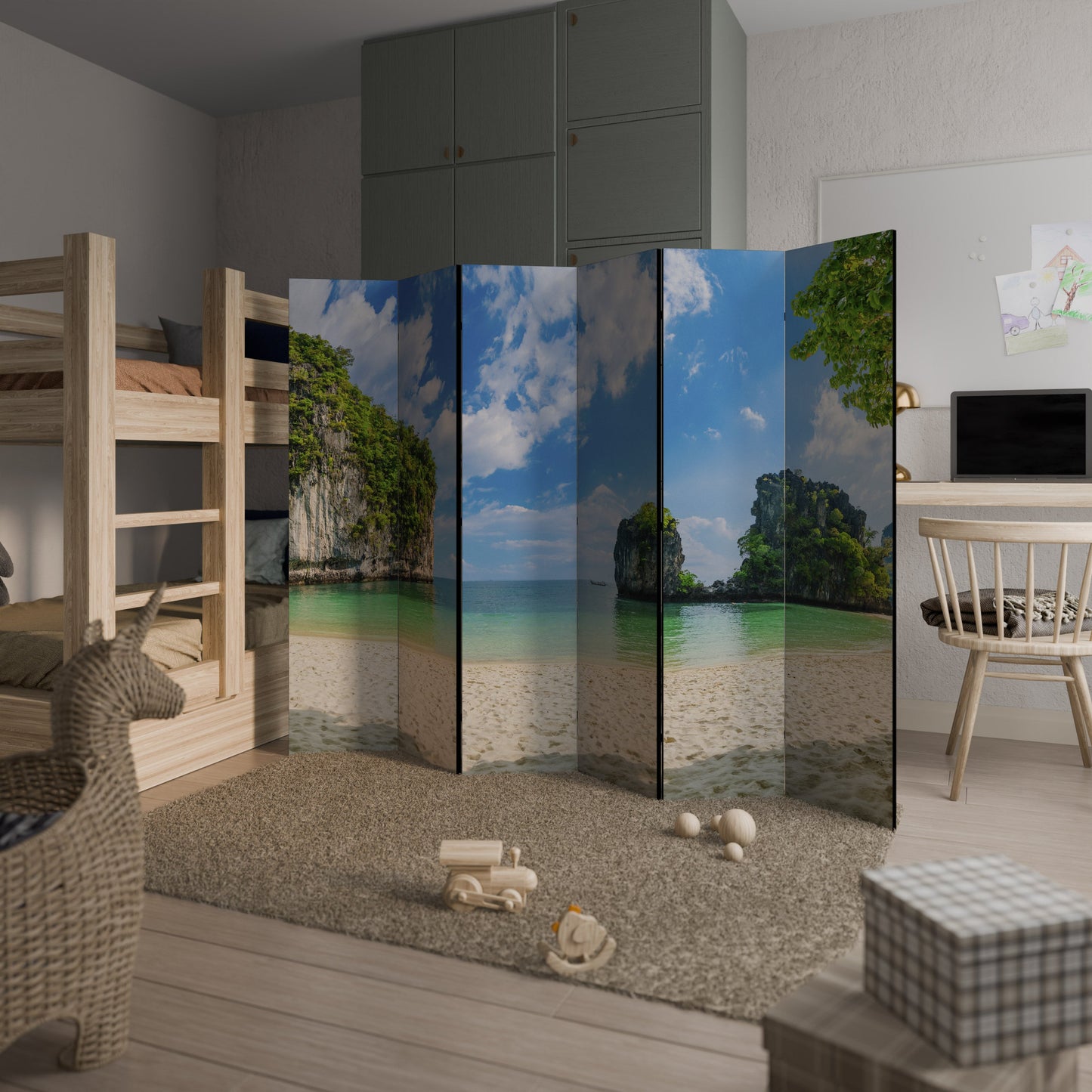 SUN-KISSED HAVEN Dekorativ rumsavdelare med 6 paneler