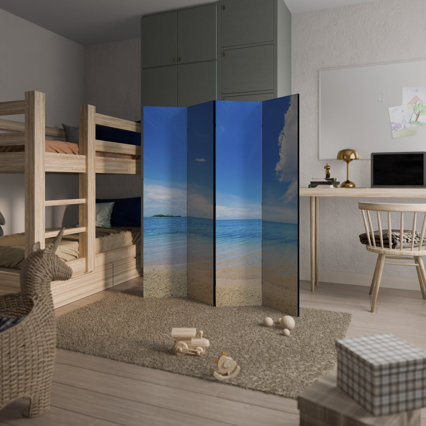 TIDES OF TIME Decorative 4-Panel Room Divider