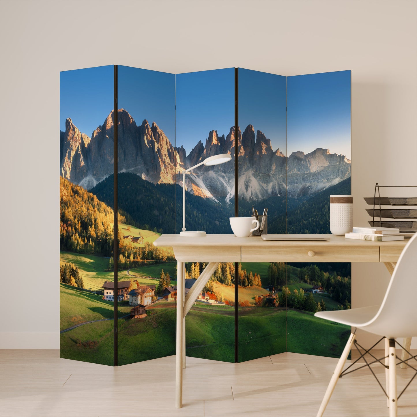 MOUNTAIN DREAMSCAPE Dekorativ rumsavdelare med 5 paneler