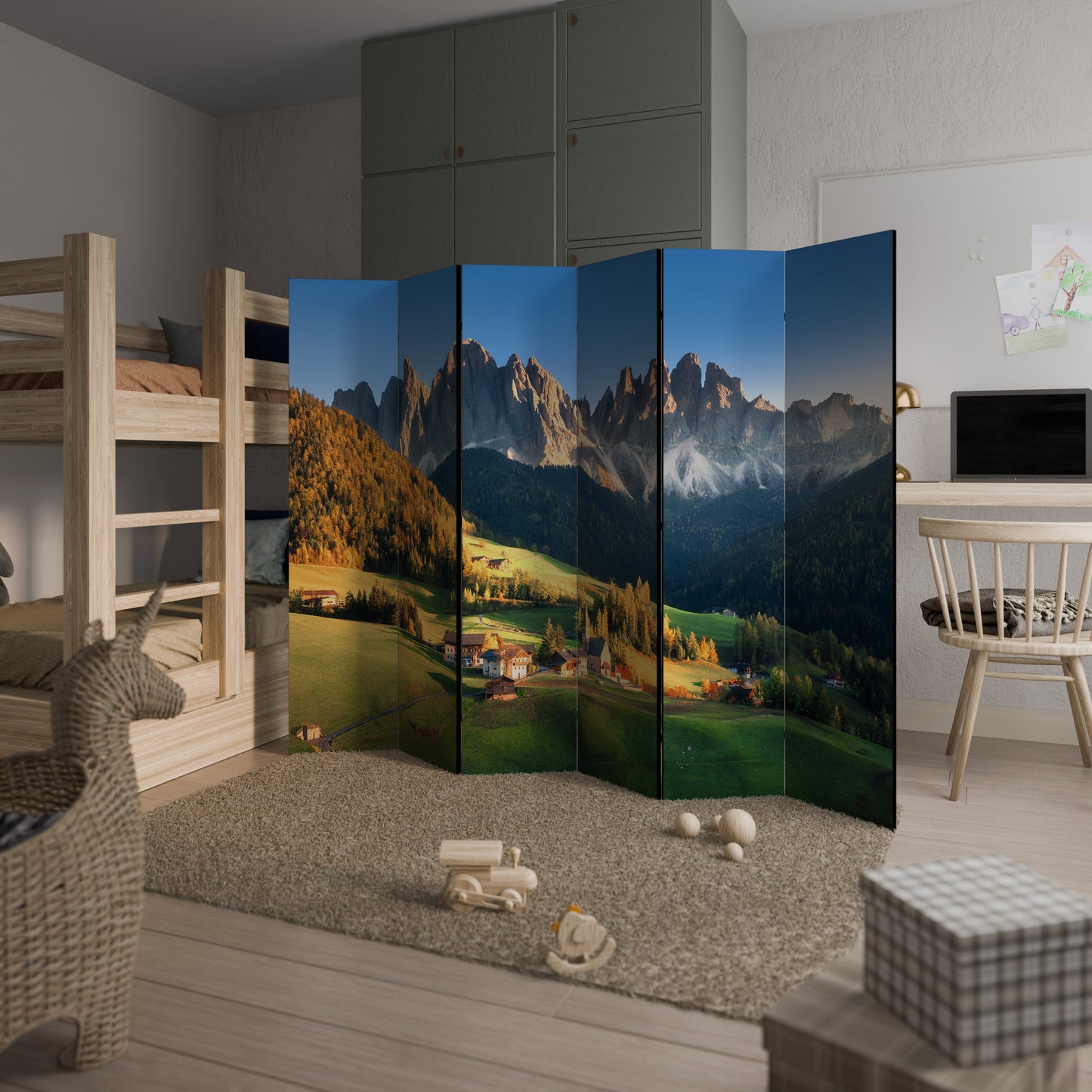 MOUNTAIN DREAMSCAPE Dekorativ rumsavdelare med 6 paneler