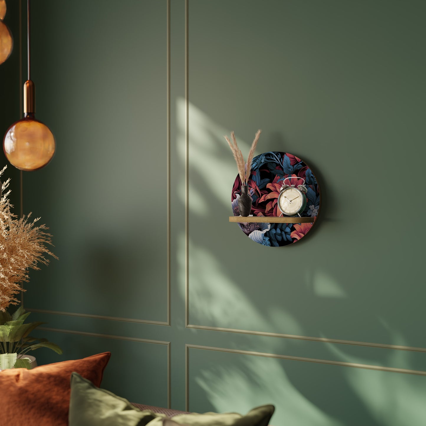 FLOURISH FANTASY Round Art Shelf In Oak Effect