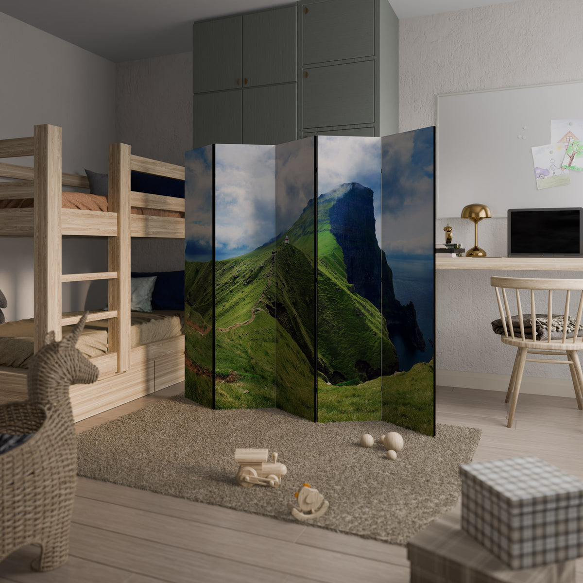 CLIFFS OF TRANQUILITY Dekorativ rumsavdelare – 5 paneler