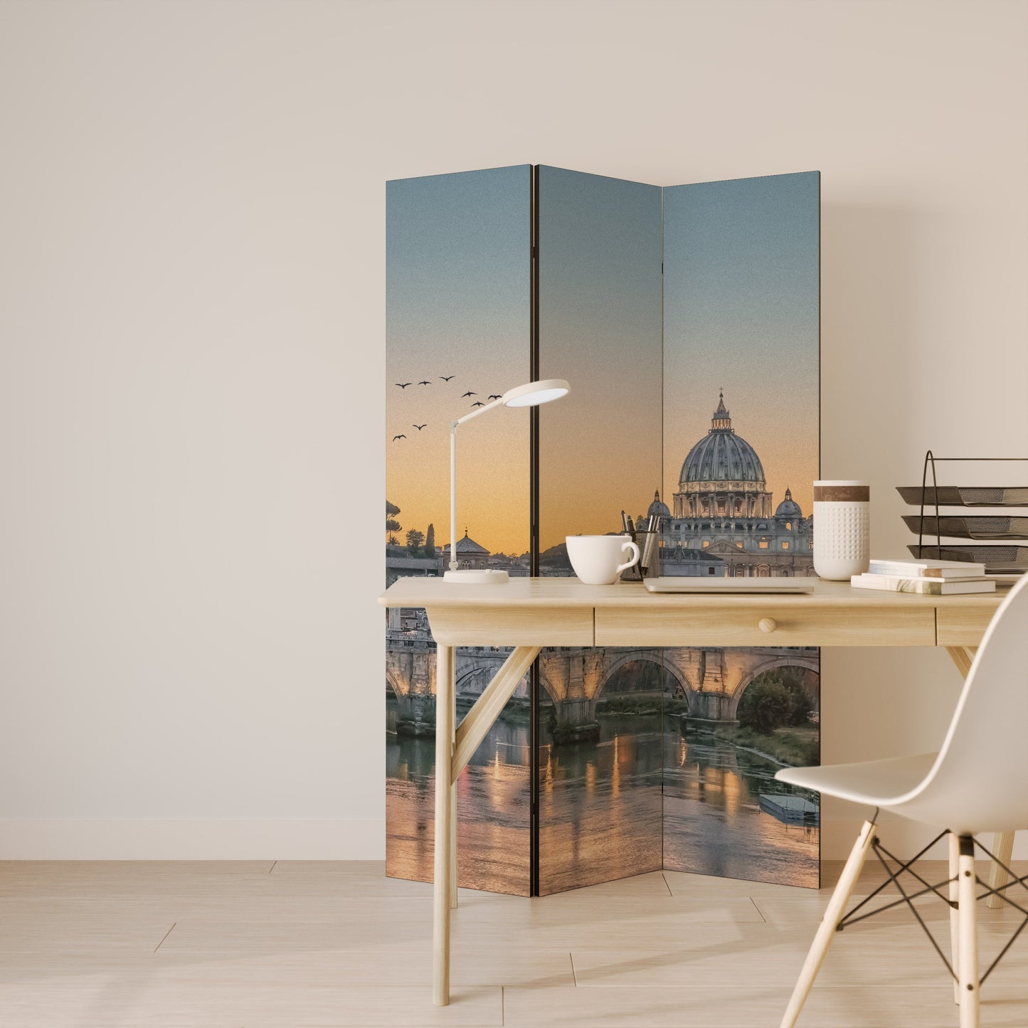 Dekorativ rumsavdelare med 3 paneler REFLECTIONS OF ROME