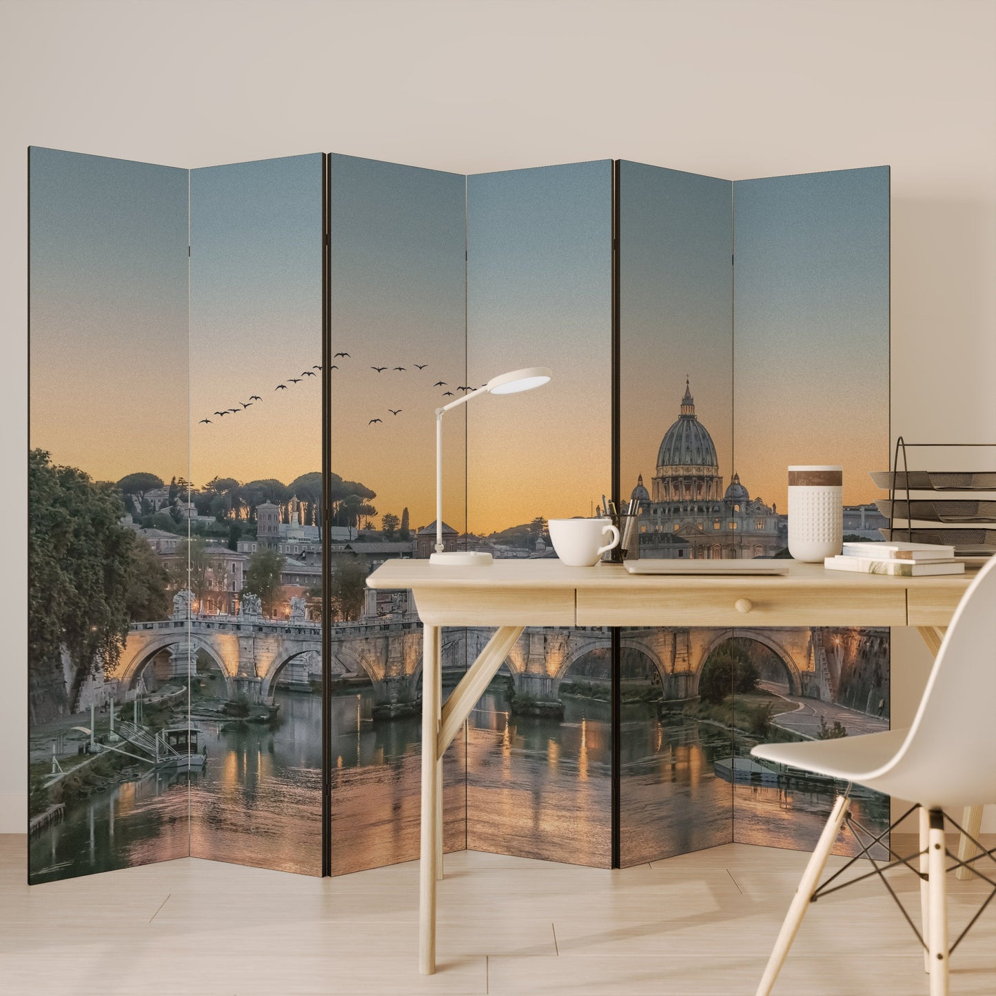 Dekorativ rumsavdelare med 6 paneler REFLECTIONS OF ROME