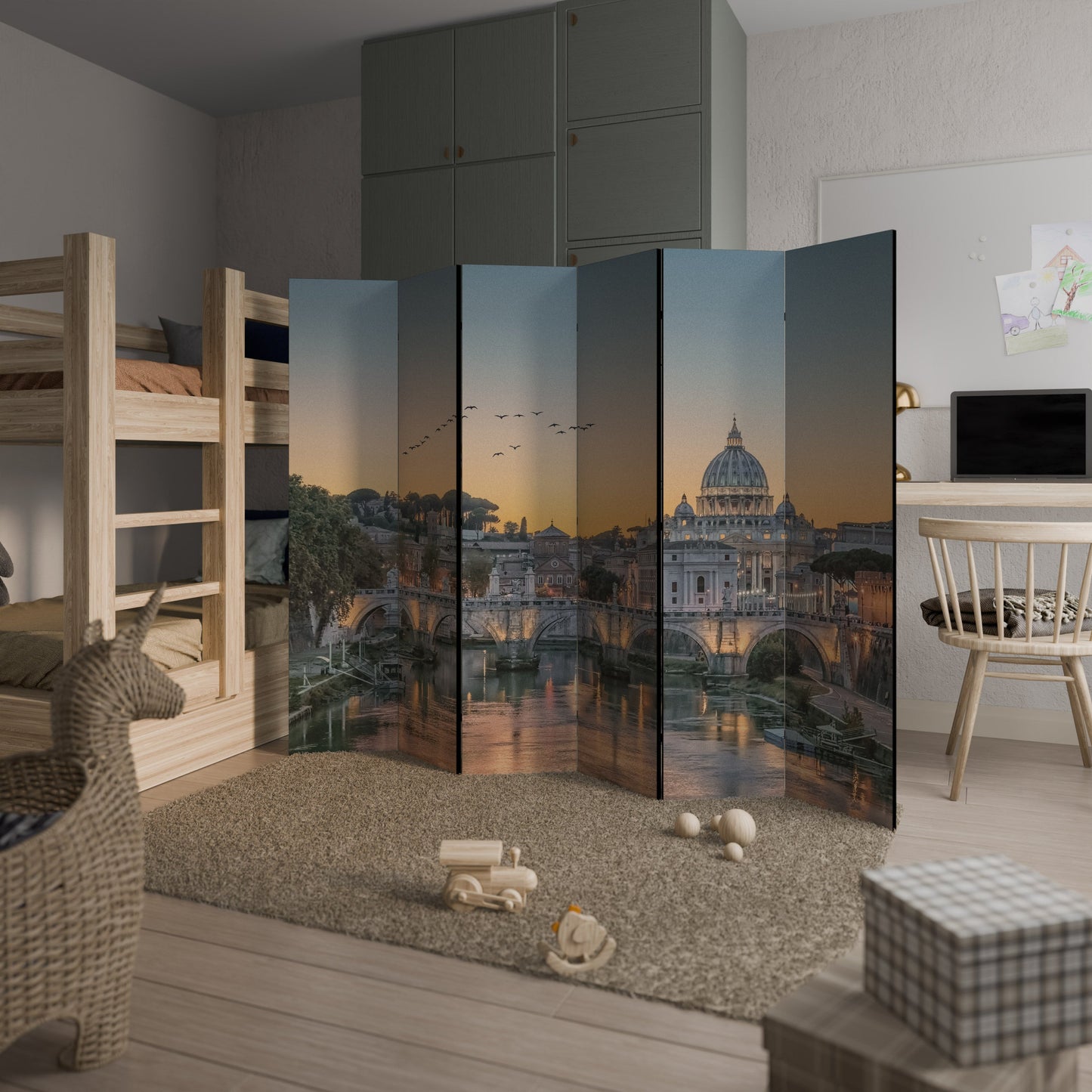 Dekorativ rumsavdelare med 6 paneler REFLECTIONS OF ROME