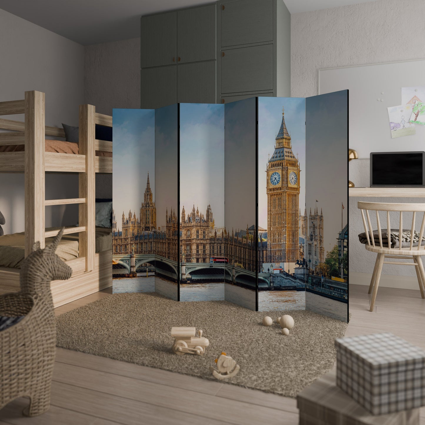 TIDLÖS LONDON ELEGANCE Dekorativ rumsavdelare med 6 paneler