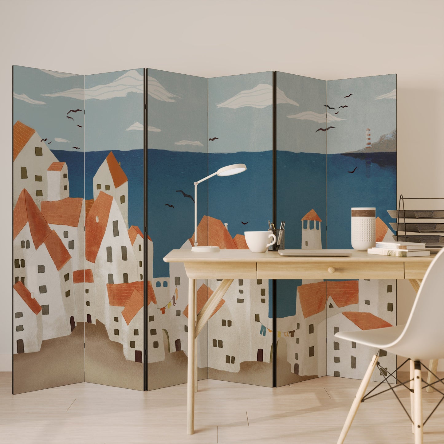 COASTLAND VILLAGE Dekorativ rumsavdelare med 6 paneler