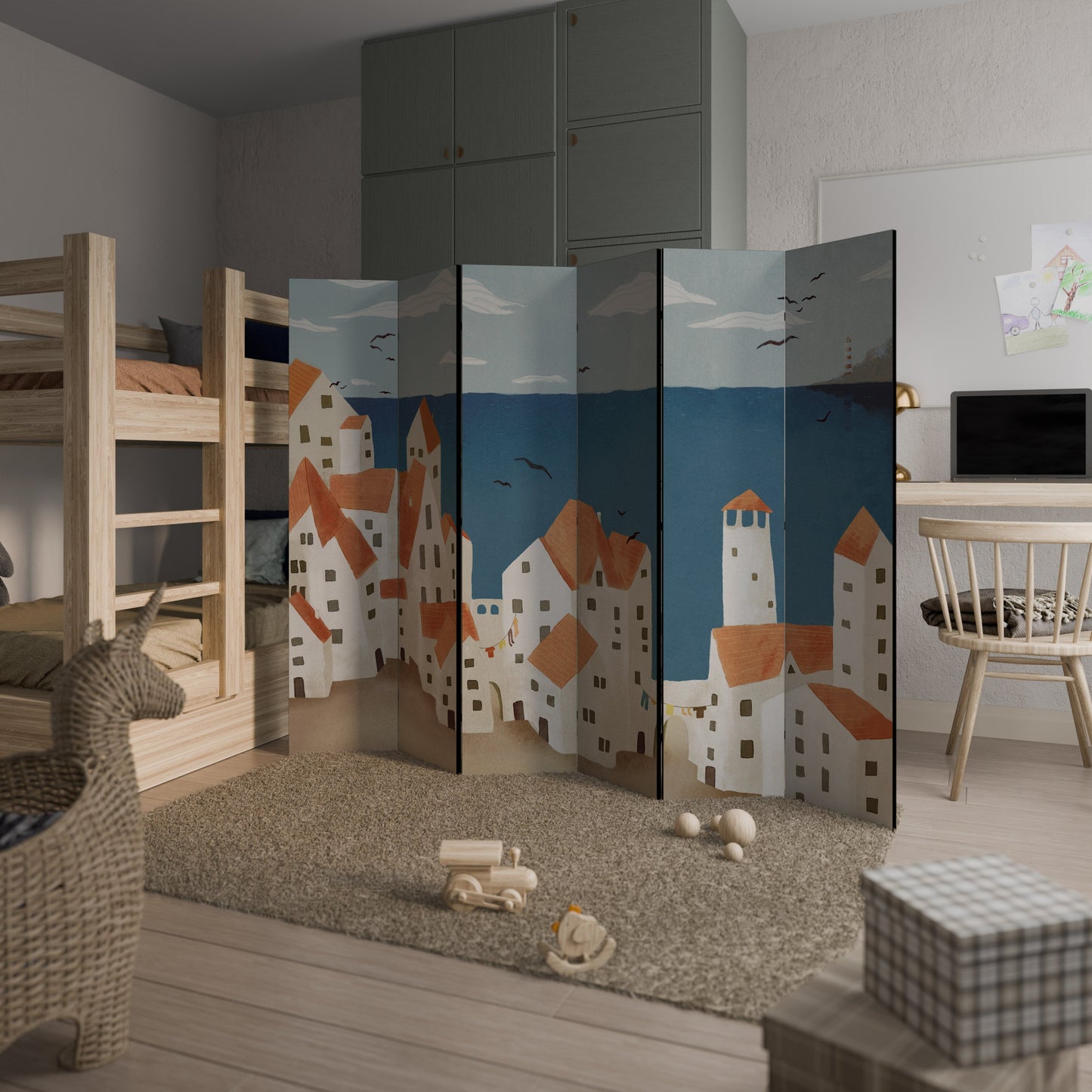 COASTLAND VILLAGE Dekorativ rumsavdelare med 6 paneler
