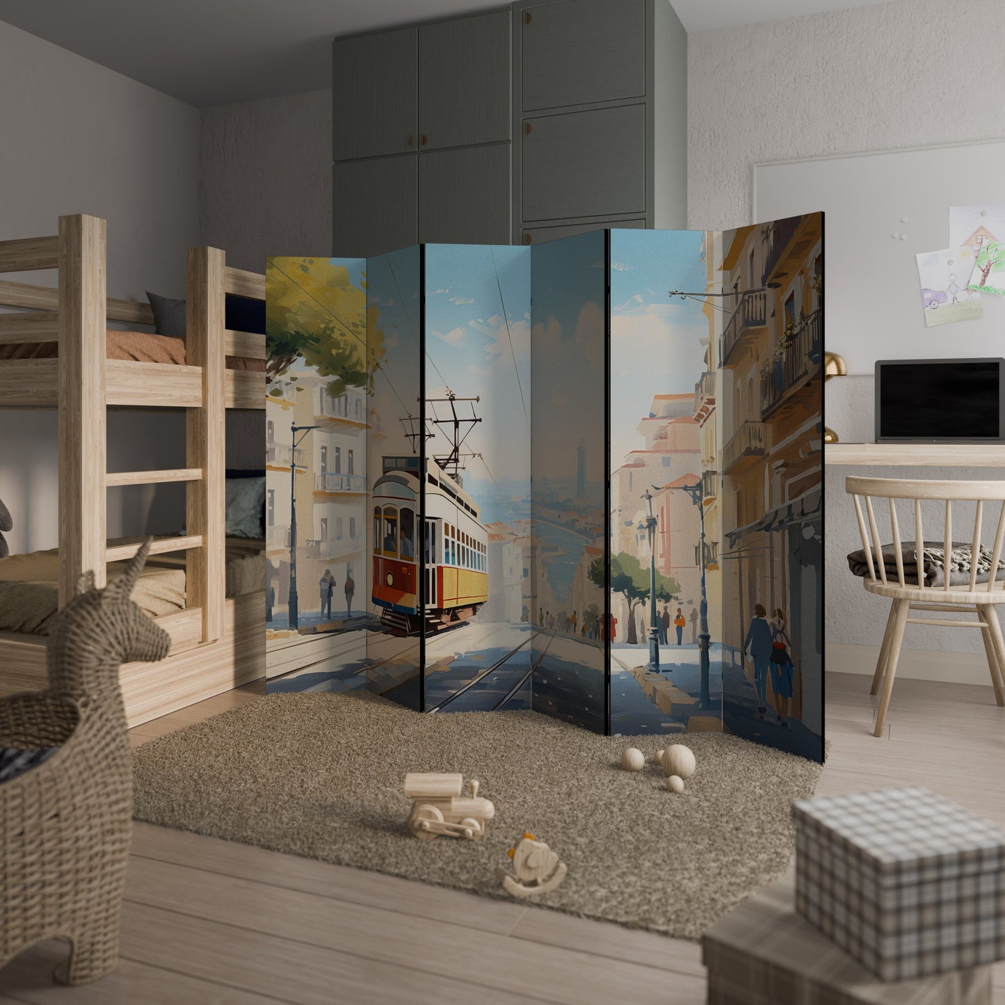 TRAMWAY DREAMSCAPE Dekorativ rumsavdelare med 6 paneler