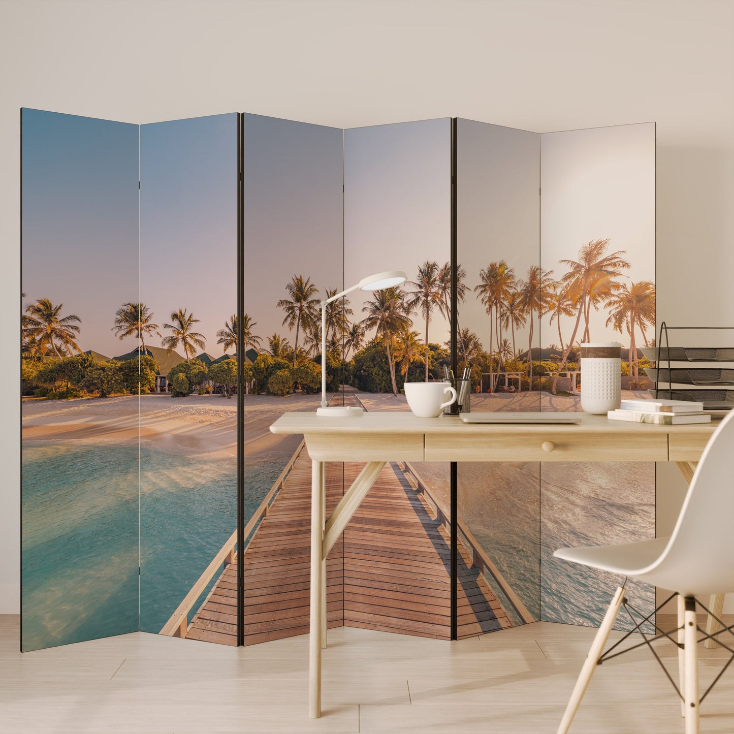 SUNSET SANDSCAPE JOURNEY Dekorativ rumsavdelare med 6 paneler