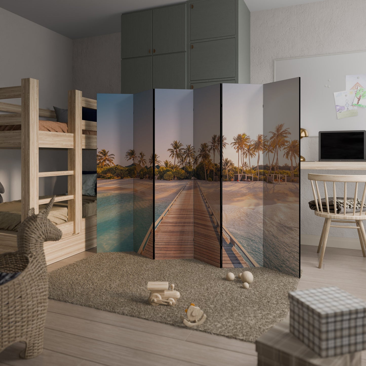 SUNSET SANDSCAPE JOURNEY Dekorativ rumsavdelare med 6 paneler
