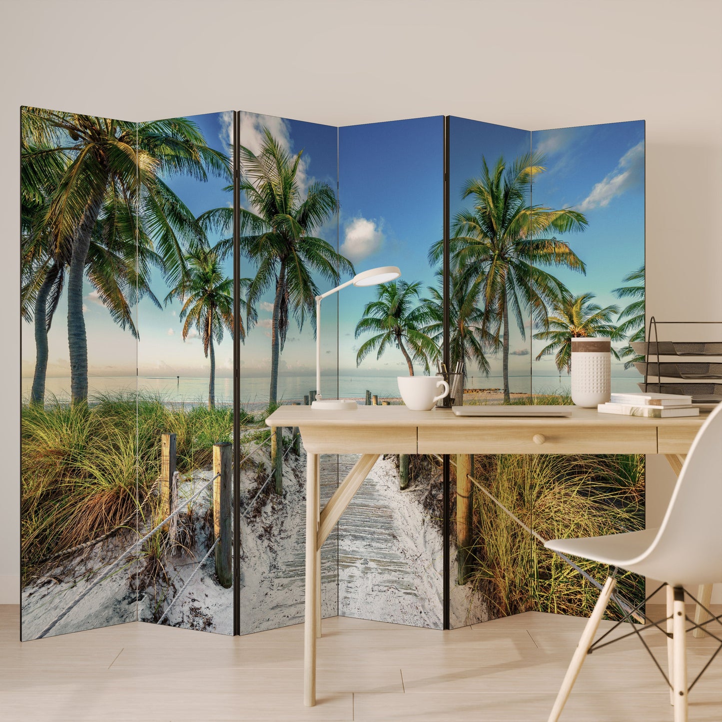 BREEZY COASTAL RETREAT Dekorativ rumsavdelare med 6 paneler