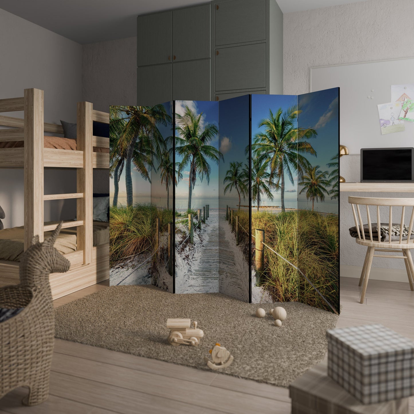 BREEZY COASTAL RETREAT Dekorativ rumsavdelare med 6 paneler