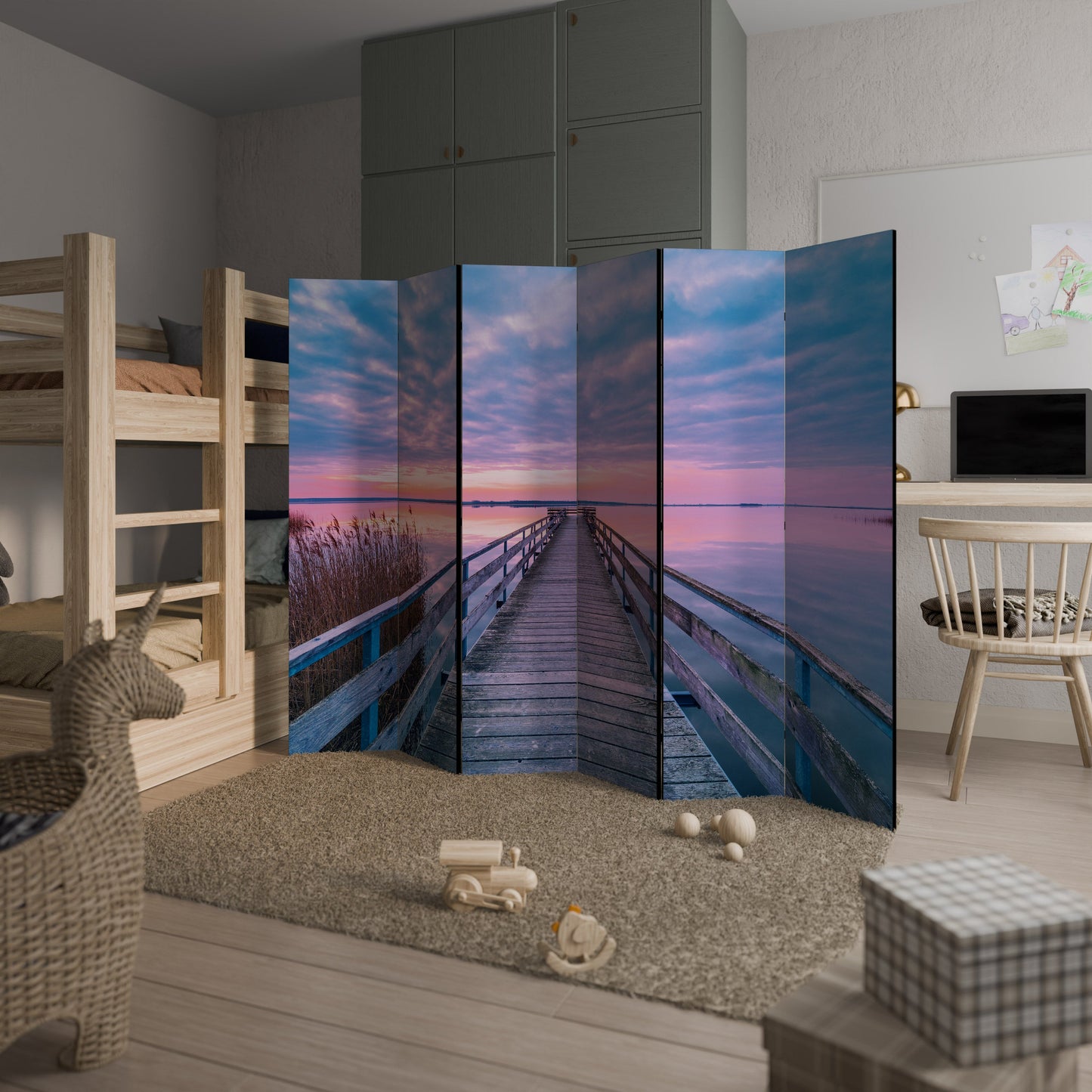 PASTEL PROMENADE Dekorativ rumsavdelare med 6 paneler