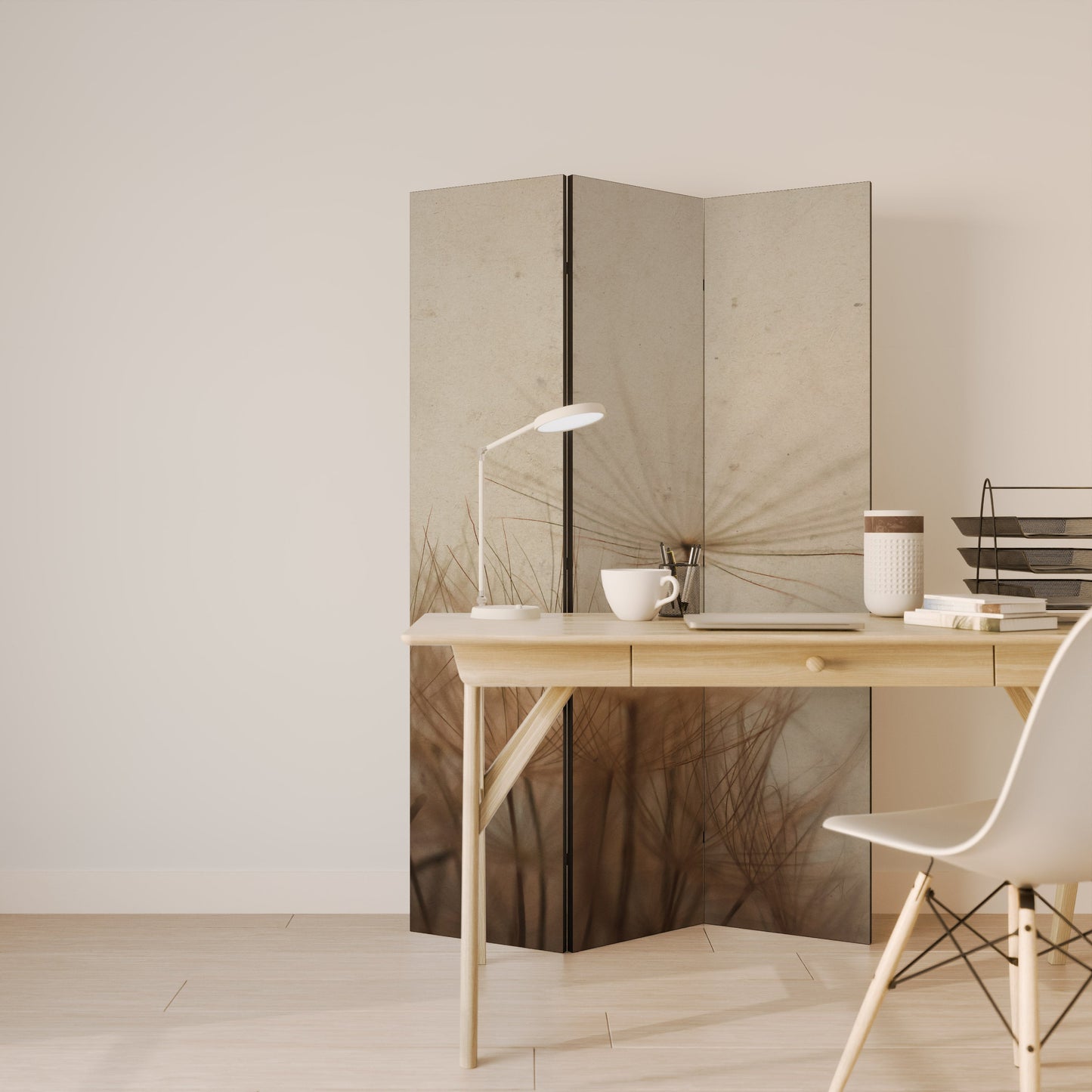 Dekorativ rumsavdelare med 3 paneler EARTH BREATH