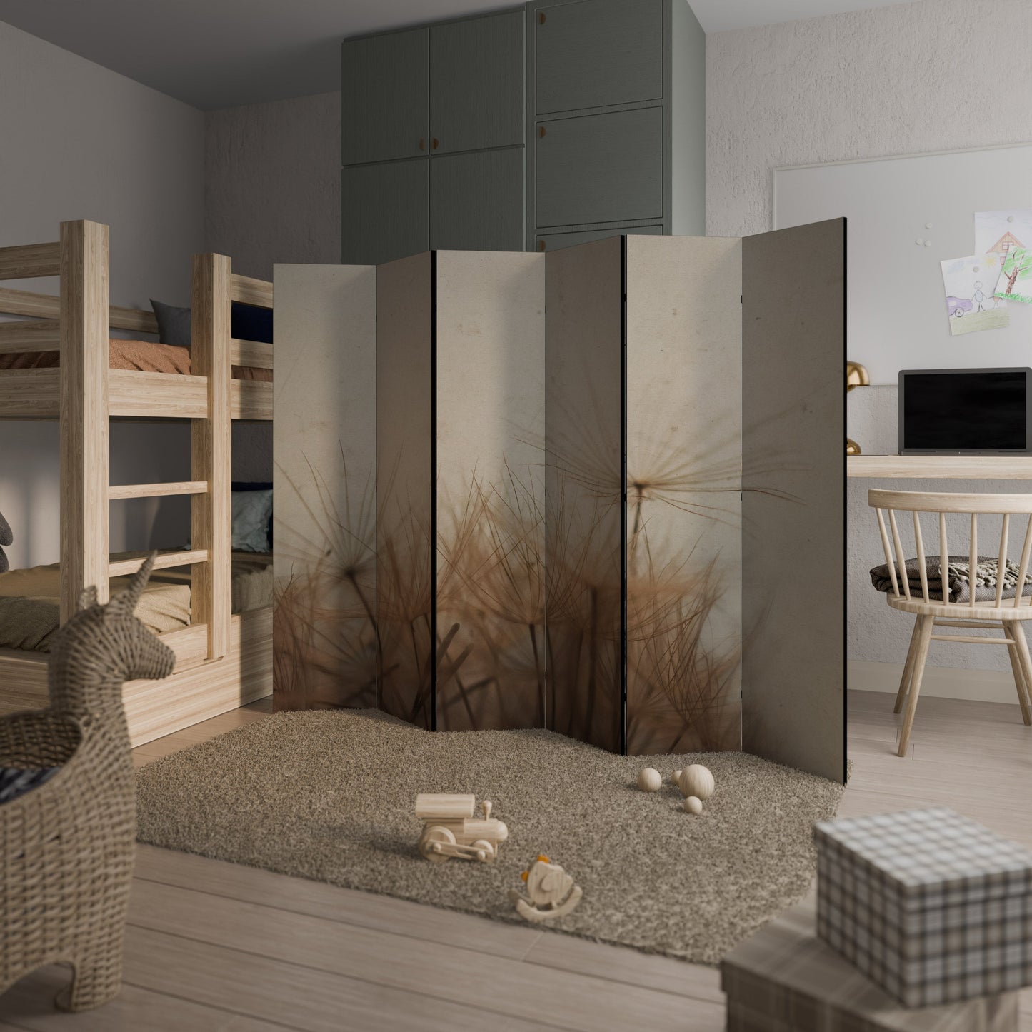 Dekorativ rumsavdelare med 6 paneler EARTH BREATH