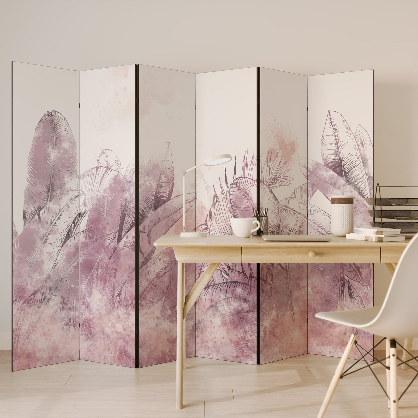 Dekorativ rumsavdelare med 6 paneler i TROPISK GLAM