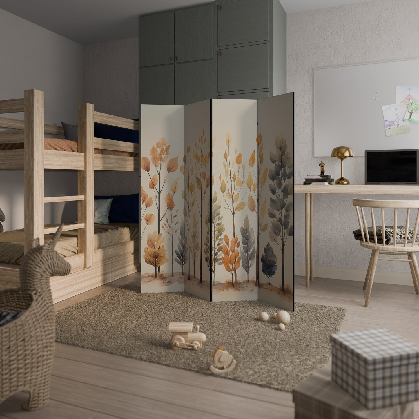 AUTUMN FOREST Decorative 4-Panel Room Divider