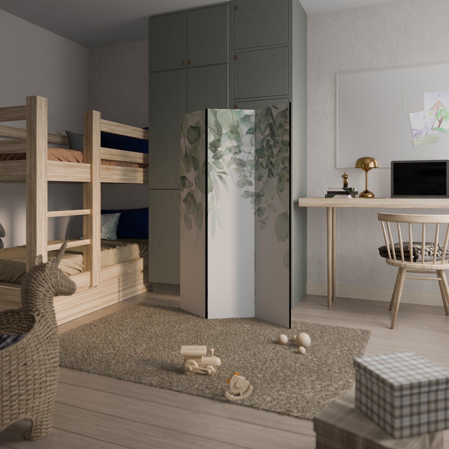 PURE VERDURE Dekorativ rumsavdelare med 3 paneler