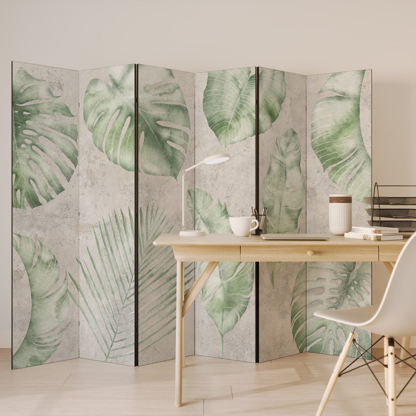 LUSH LEAF WHISPERS Dekorativ rumsavdelare med 6 paneler