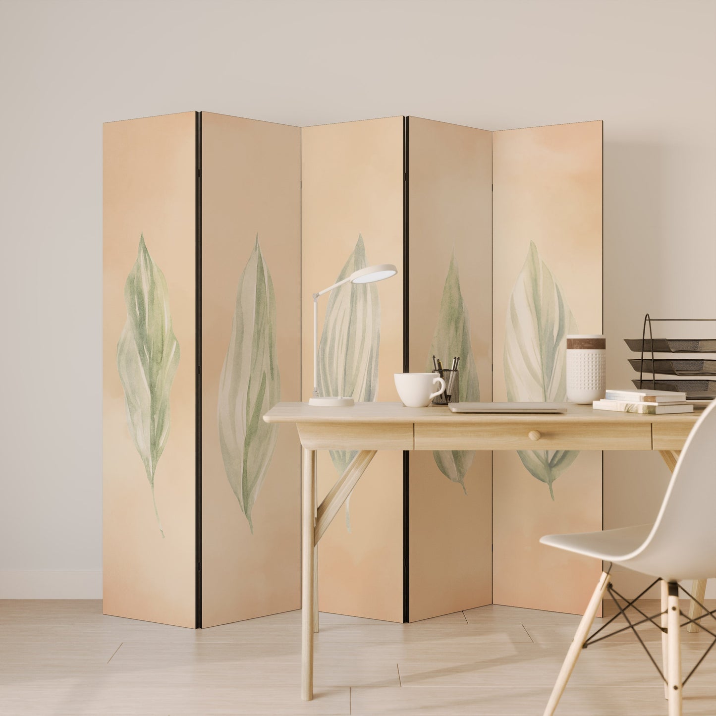 LEAFY HARMONY Dekorativ rumsavdelare med 5 paneler