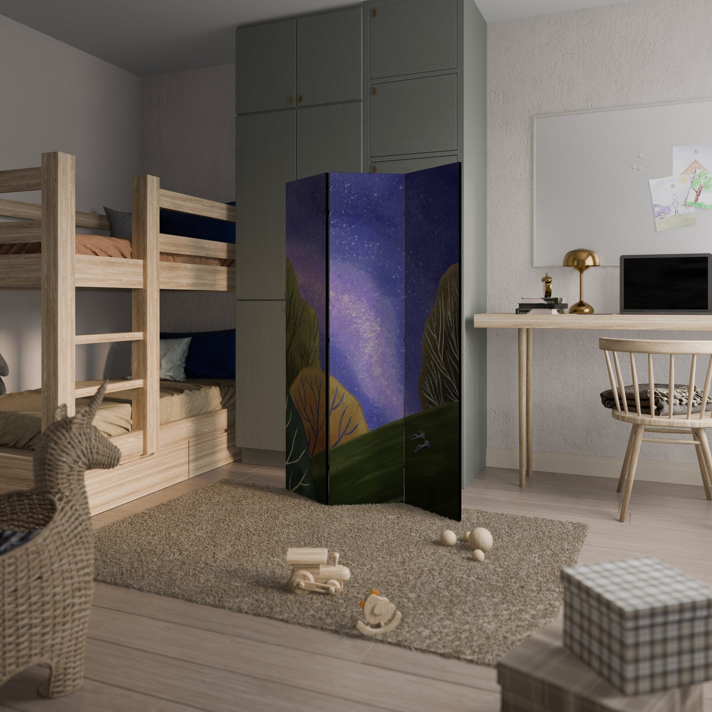 STARLIT VIBE Dekorativ rumsavdelare med 3 paneler