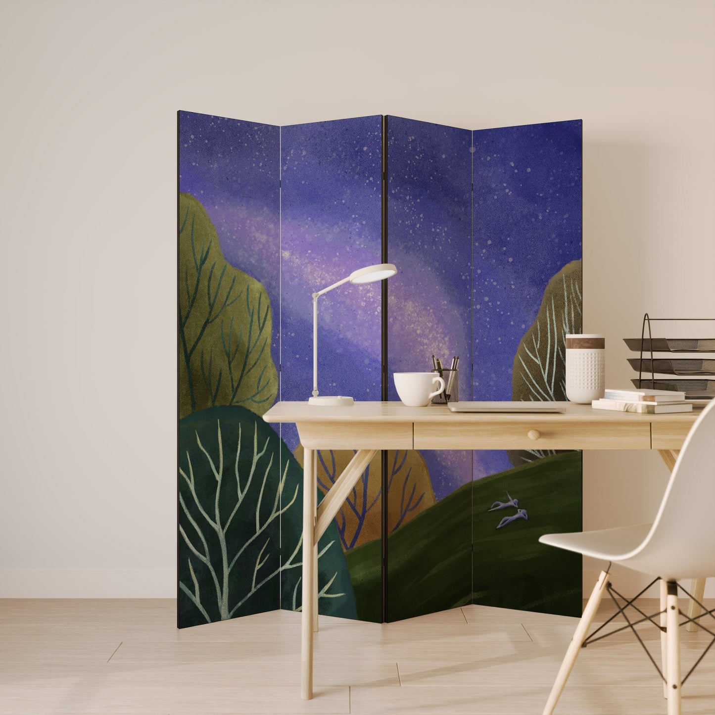 STARLIT VIBE Decorative 4-Panel Room Divider