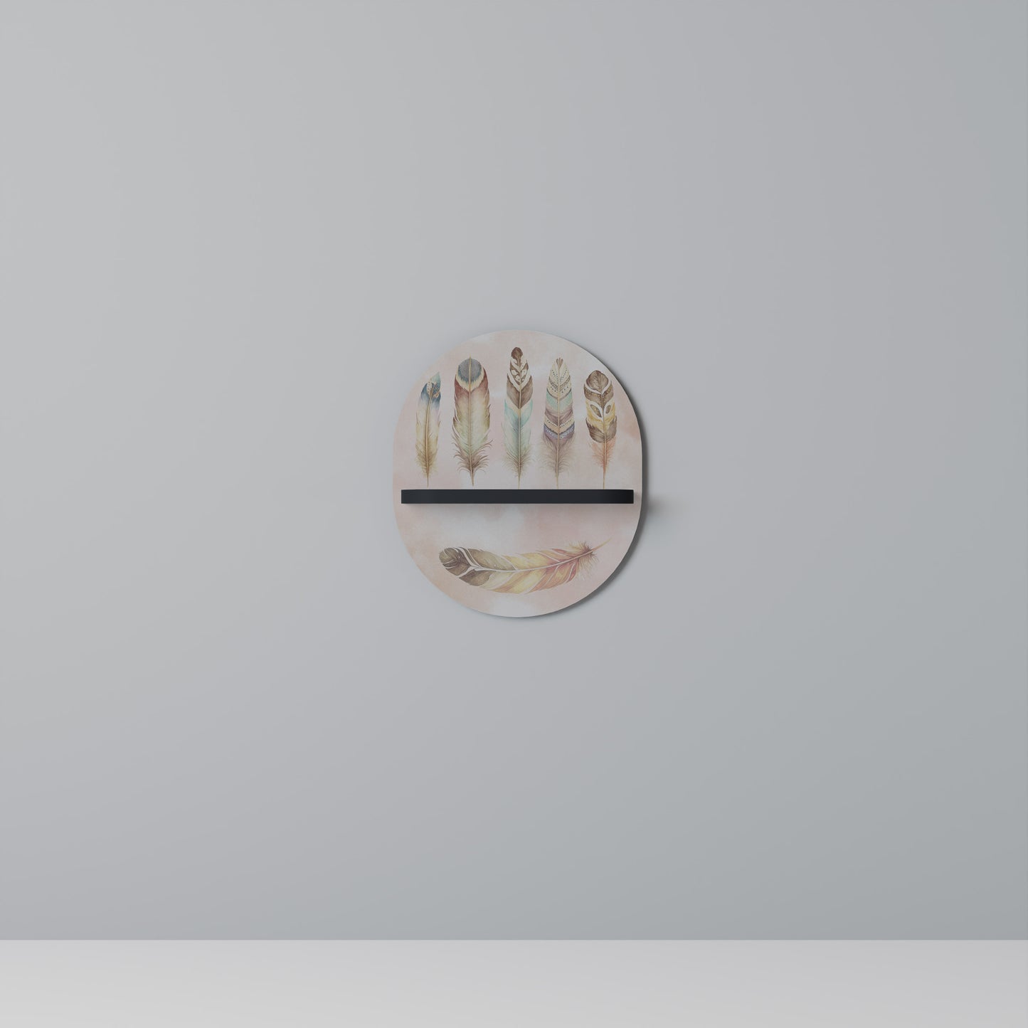 DELIQUESCE Oval konsthylla i svart finish