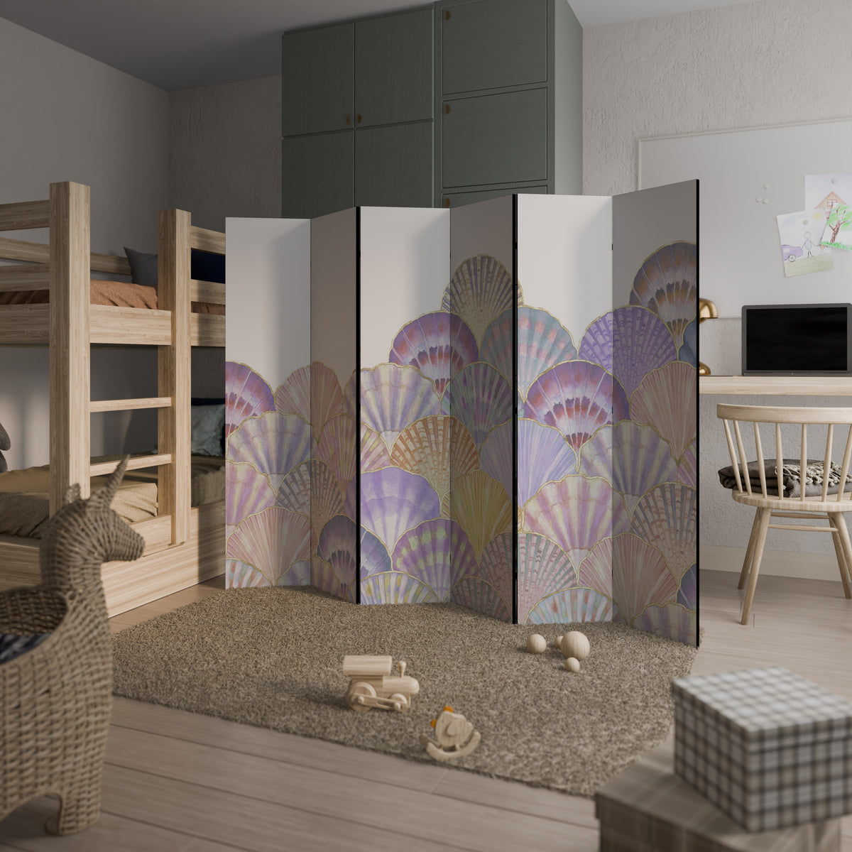 PASTEL OCEAN DREAMS Rumsavdelare 6 paneler