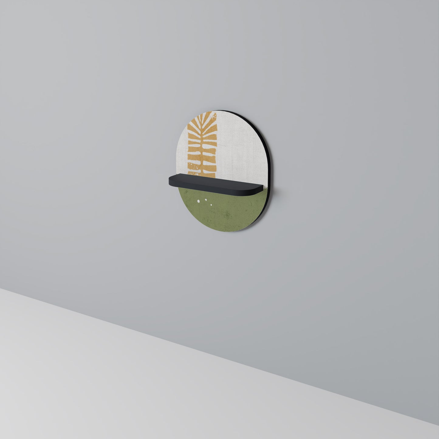 GREENRY WALK Oval konsthylla i svart finish