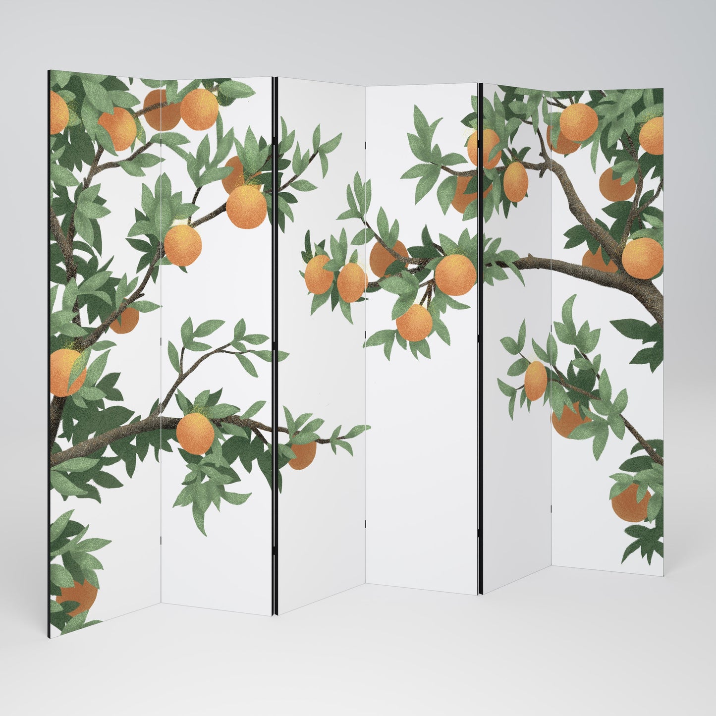 VACKER ORANGE Dekorativ rumsavdelare med 6 paneler