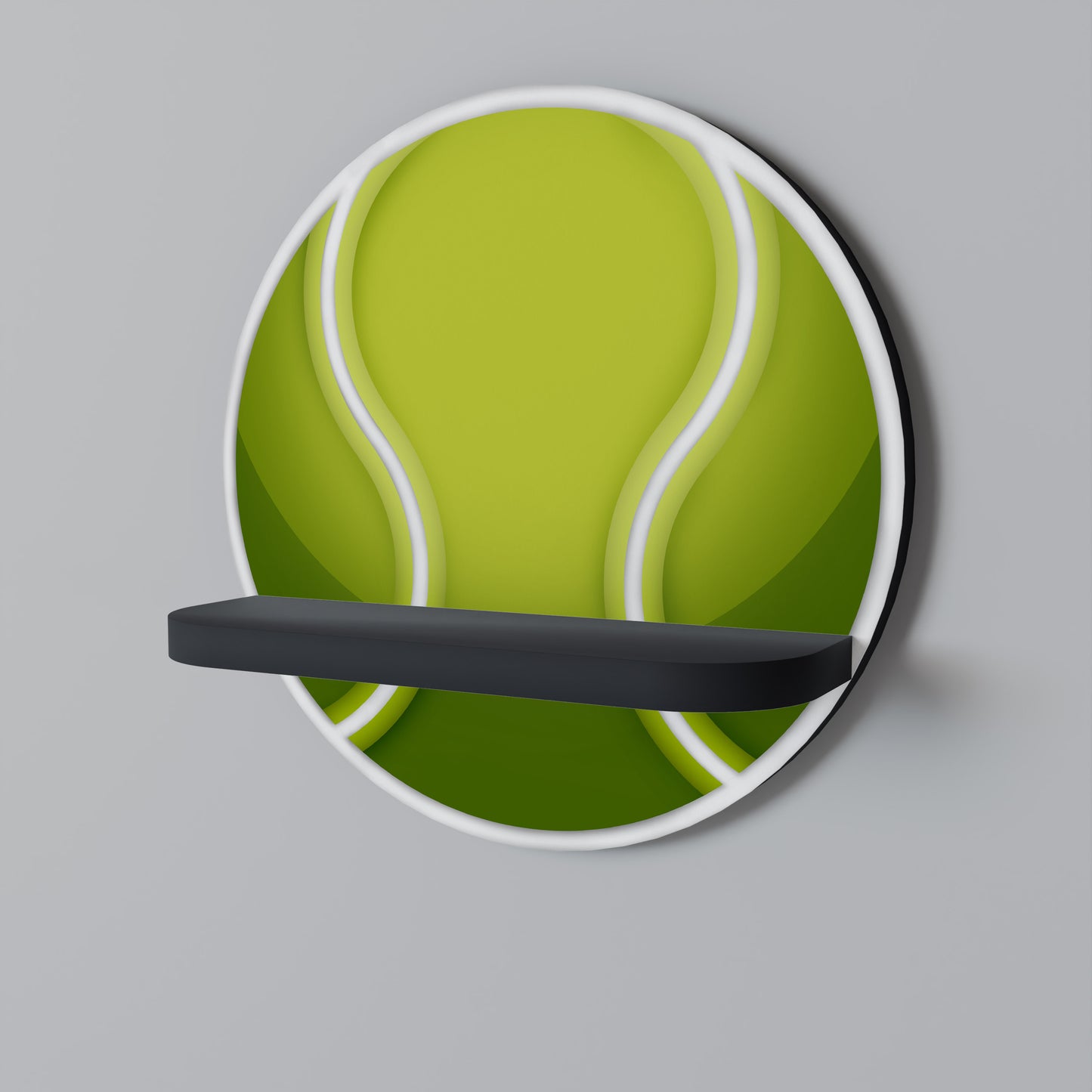 TENIS POINT Rund konsthylla i svart finish