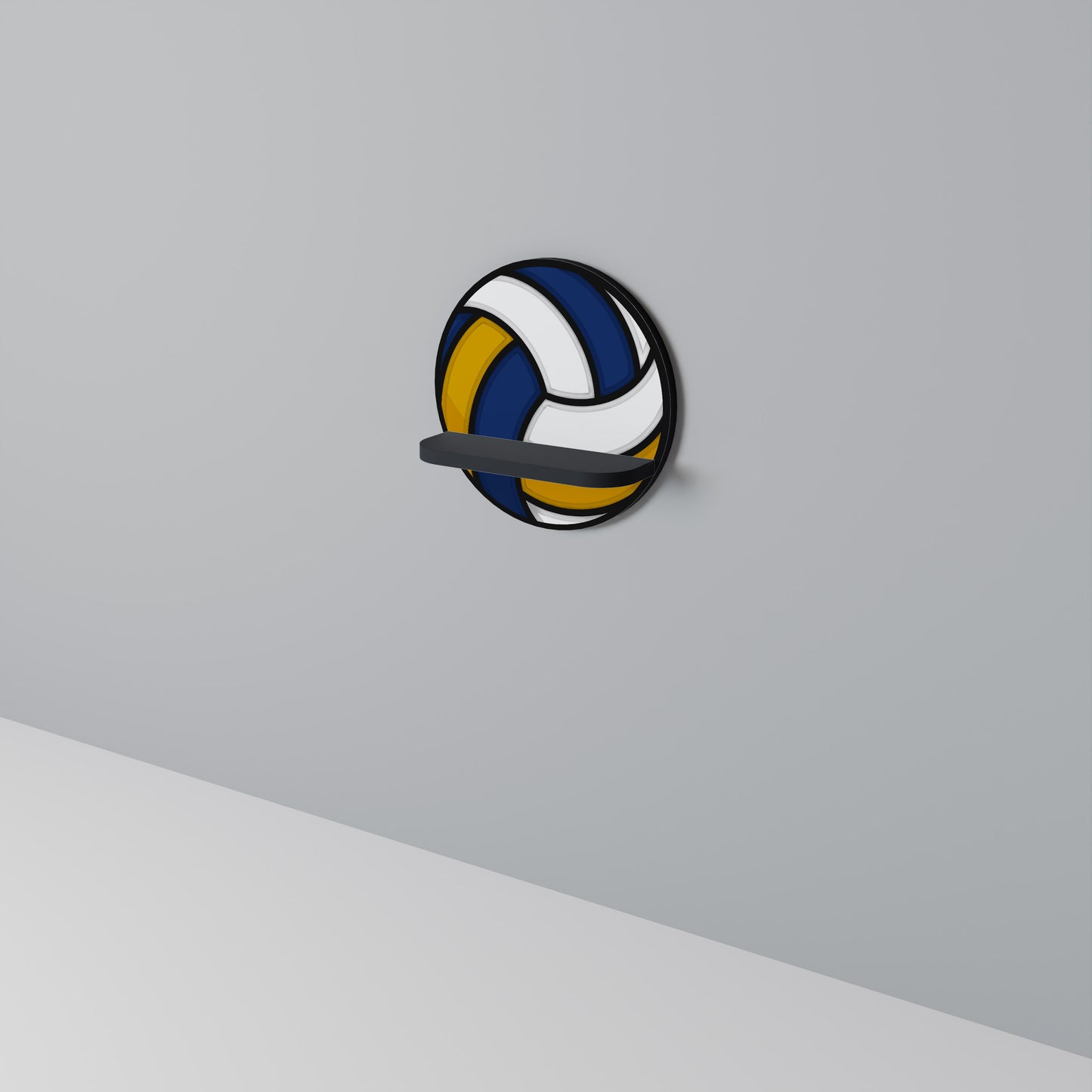 VOLLEYBALL HEED Rund konsthylla i svart finish