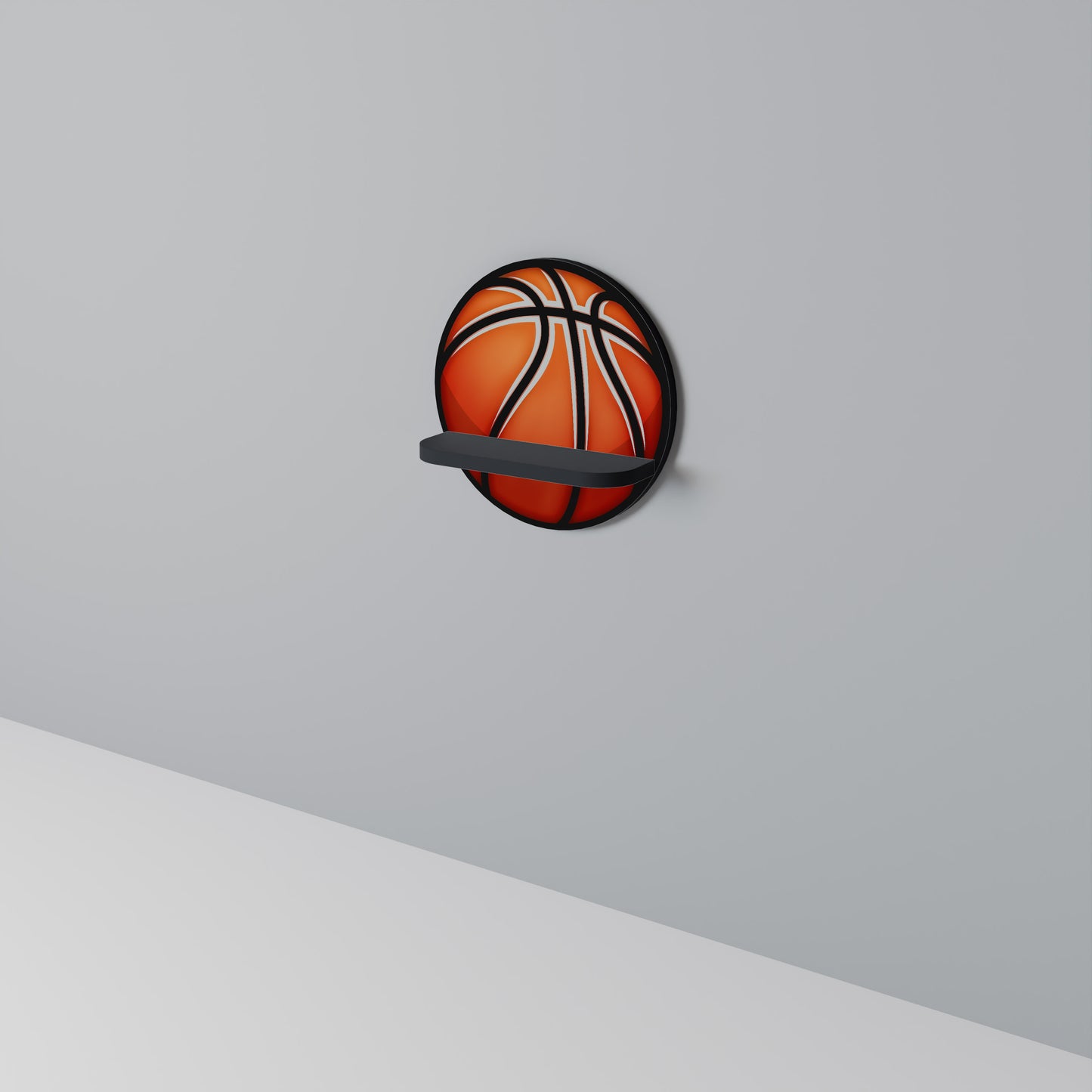 BASKETBALL LUST Rund konsthylla i svart finish