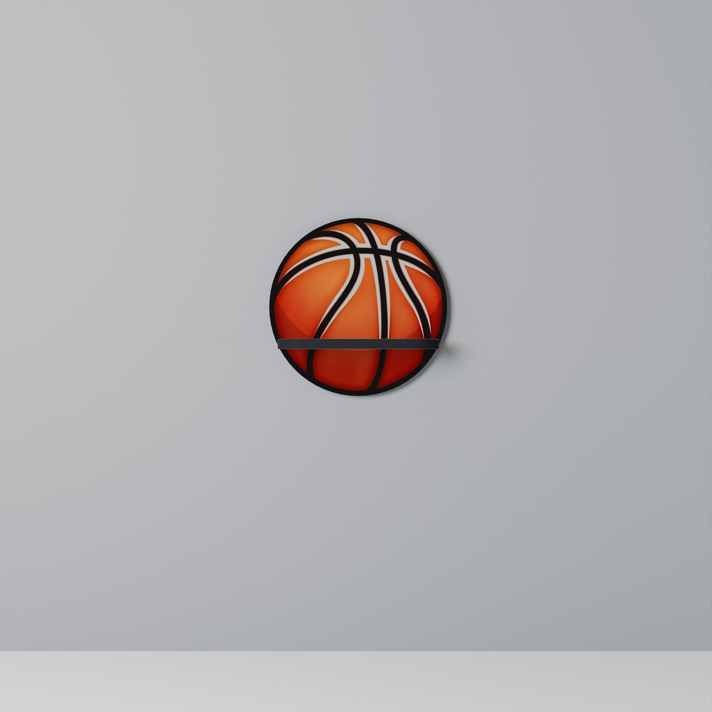 BASKETBALL LUST Rund konsthylla i svart finish