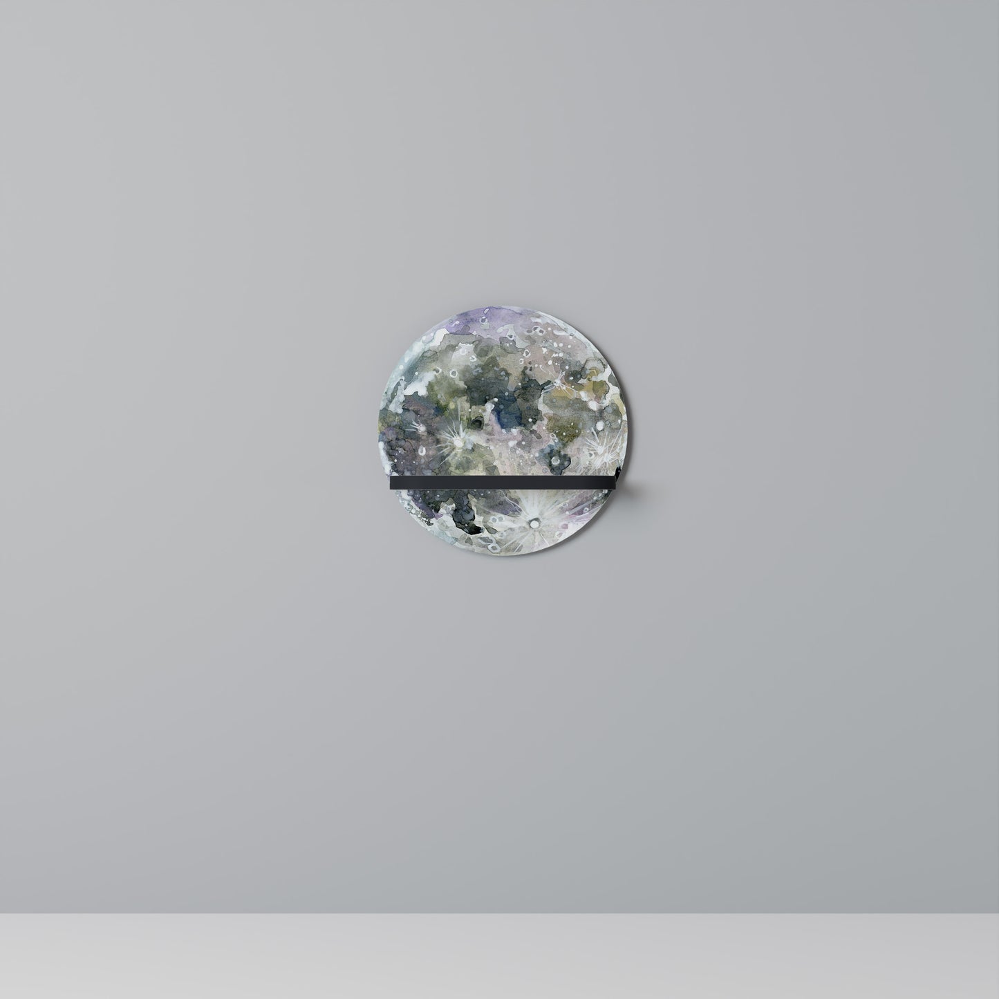 MOON WANDER Rund konsthylla i svart finish