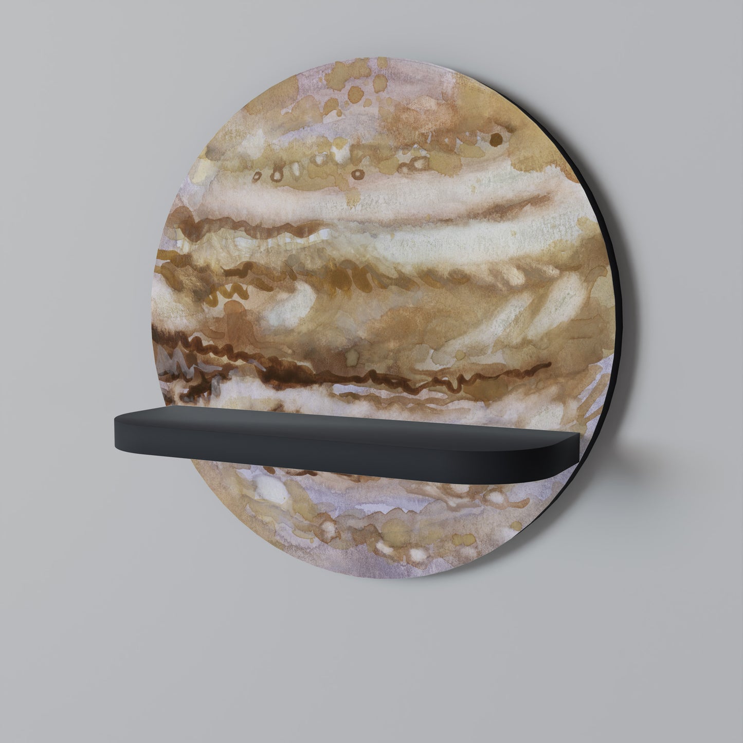 JUPITER WALK Rund konsthylla i svart finish